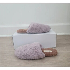Madewell Quilted Scuff Slippers Recycled Faux Fur Dusty Purple Slip On Shoes 6